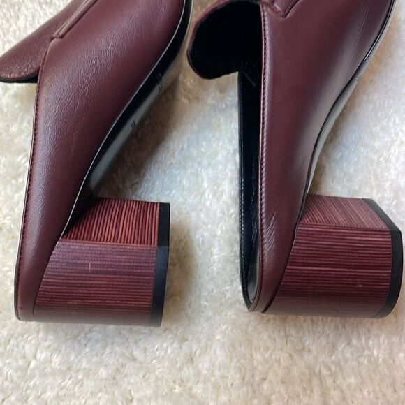 Pierre Hardy Burgundy Leather Block Heels Mules Womens Sz 7.5 - Picture 11 of 11